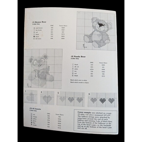 Bear Hugs Cross Stitch Leaflet from Pumpkin Patch Originals CSL103 Afghan Panda - Picture 2 of 3